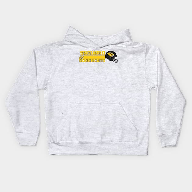 Saguaro Sabercats (Rush Primary - Black Lined) Kids Hoodie by dhartist